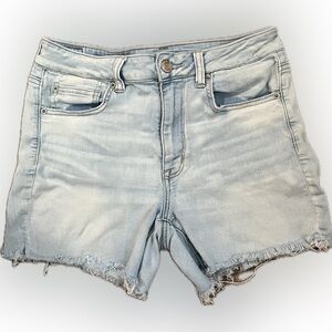 American Eagle Next Level Stretch Shorts |Size 12 | Light Wash Distressed Cutoff